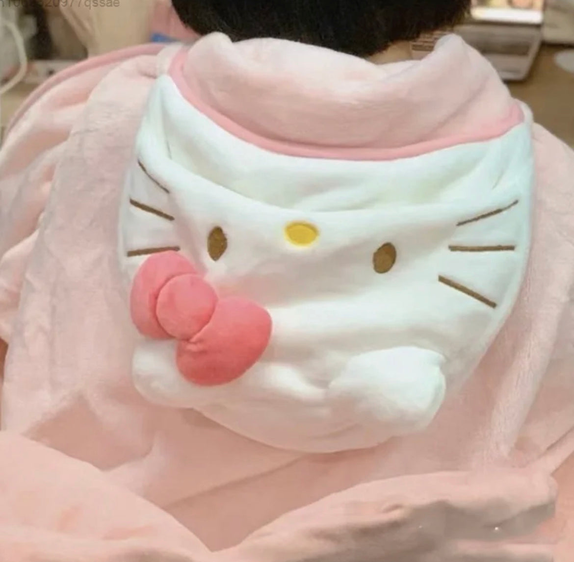 Kitty Kawaii Wearable Blanket Shawl Cloak - Bouquet Blossoms Shop