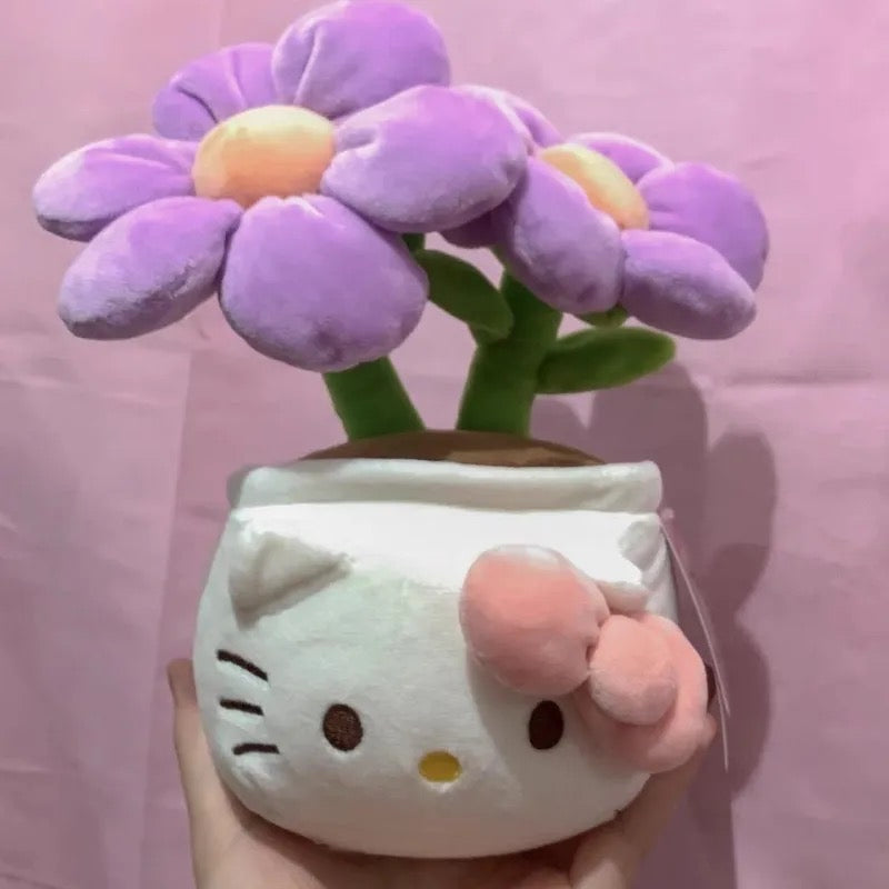 Kitty Kawaii Flower Pot Plushies (Purple & Red) - Bouquet Blossoms Shop