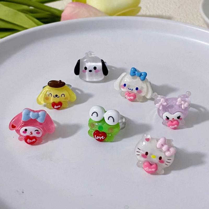 Kawaii Character Colourful Jelly Ring Sets - Bouquet Blossoms Shop