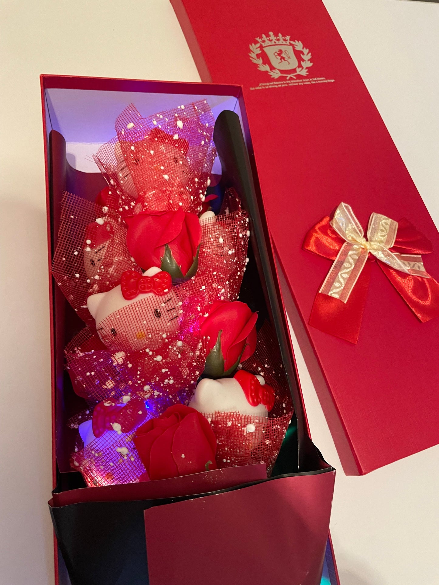 Kitty Kawaii Red Rose Christmas Valentines Bouquets - Bouquet Blossoms Shop