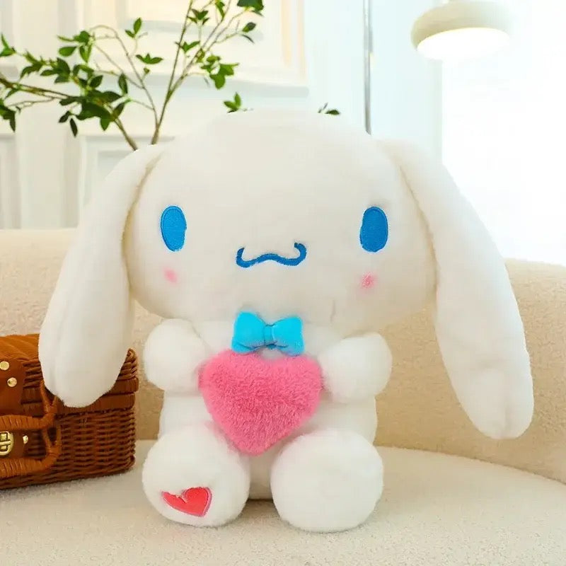 Kawaii Character Small & Jumbo Holding Heart Plushies - Bouquet Blossoms Shop