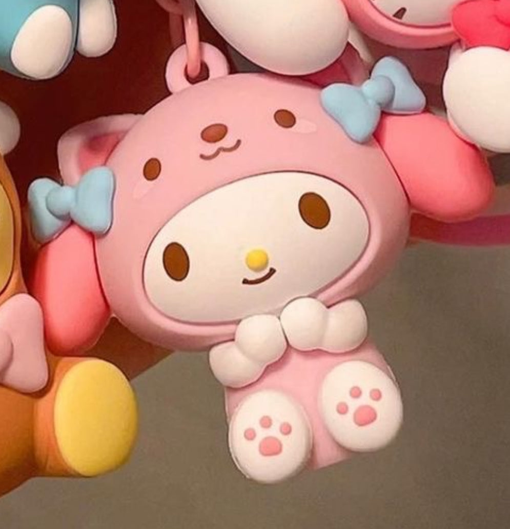 Kawaii Character Silicone Bear Bunny Keychains - Bouquet Blossoms Shop