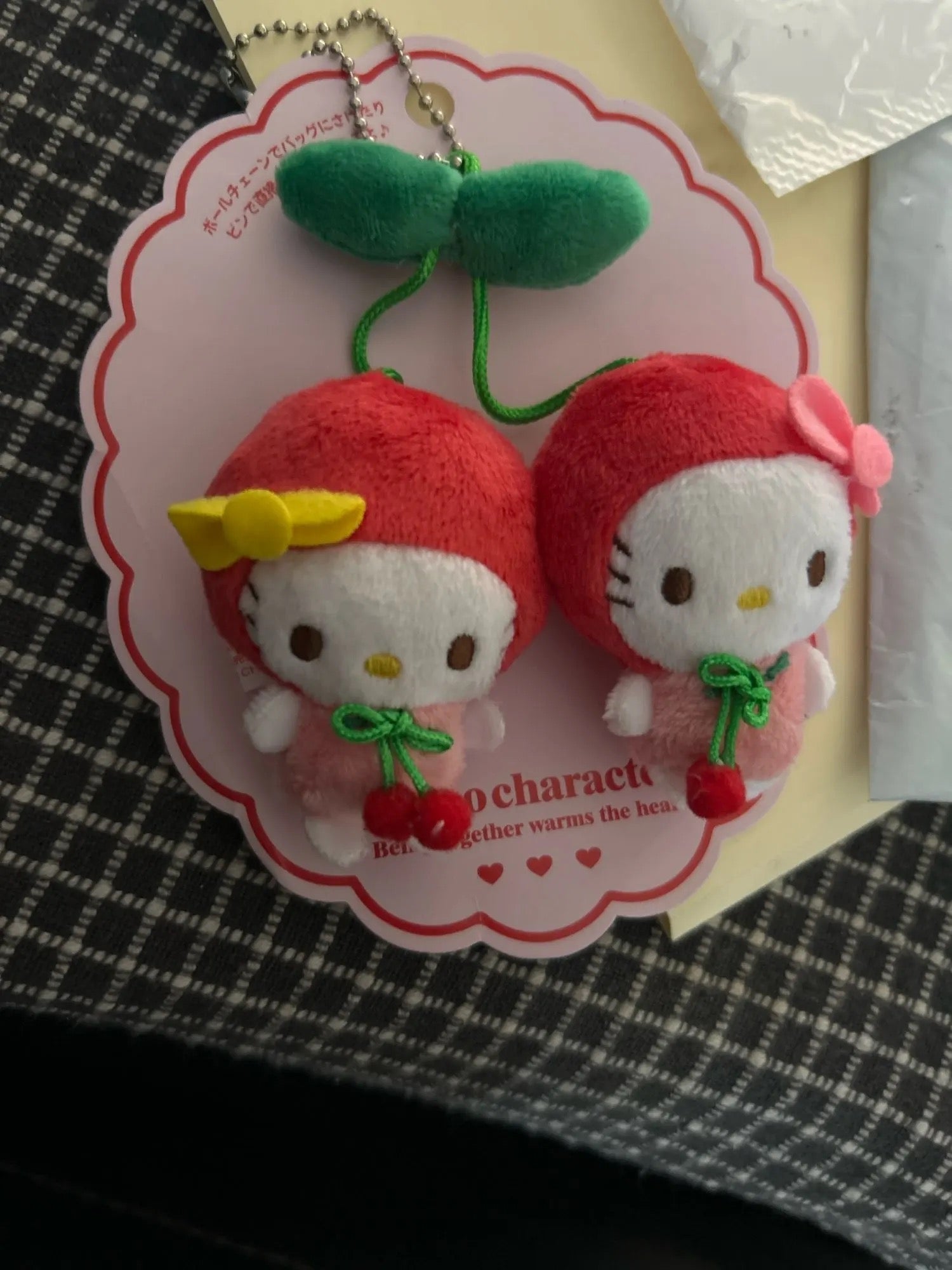 Kawaii Characters Double Cherry Plushie Keychain - Bouquet Blossoms Shop