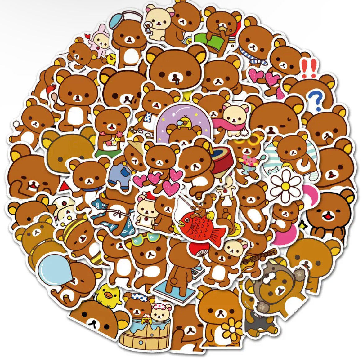 Kawaii Kitty Character Stickers 50pcs - Bouquet Blossoms Shop