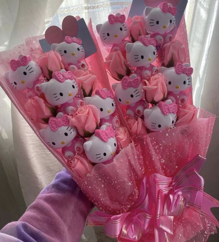 Kitty Kawaii Pink Bouquets - Bouquet Blossoms Shop