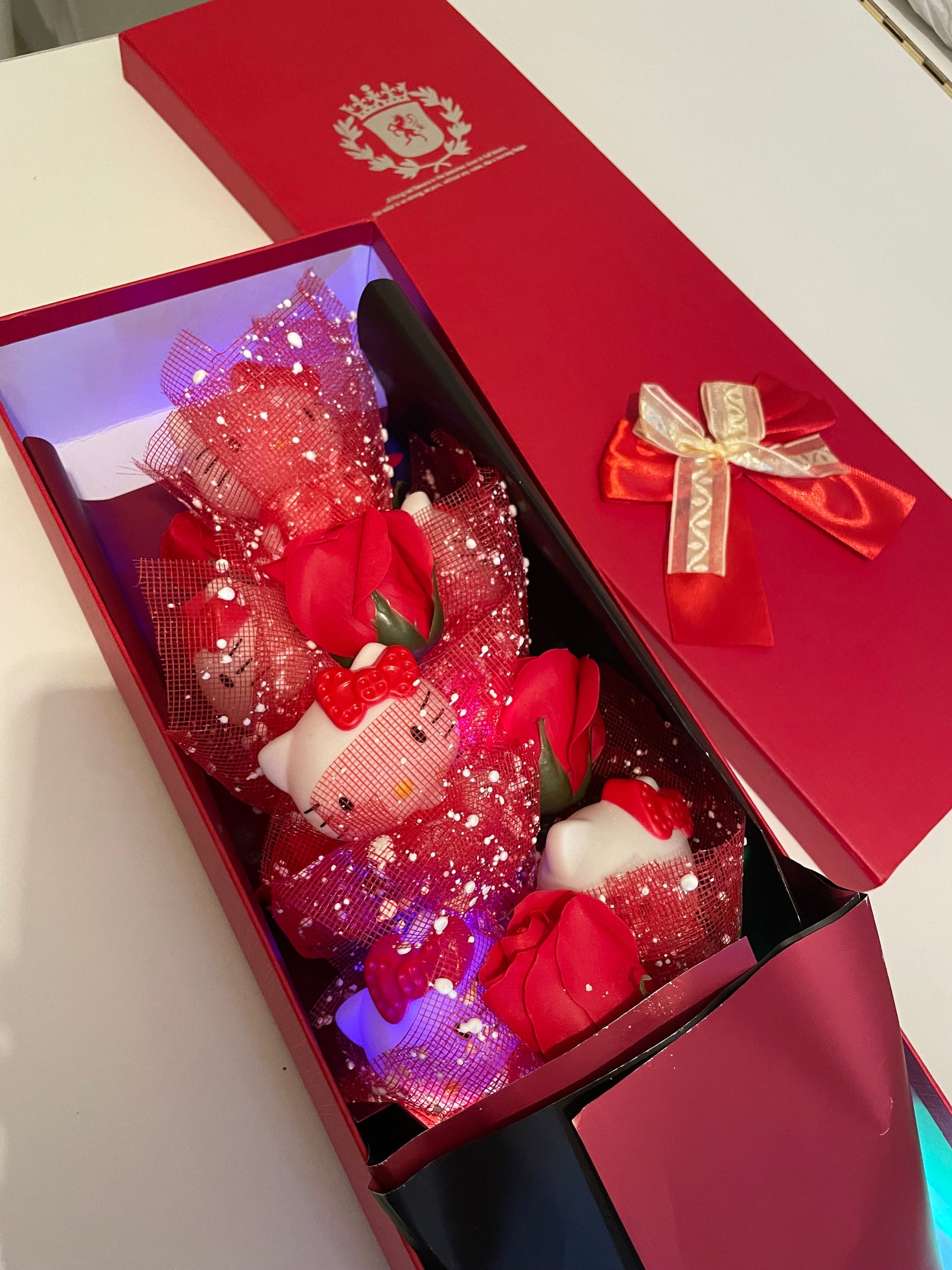 Kitty Kawaii Red Rose Christmas Valentines Bouquets - Bouquet Blossoms Shop