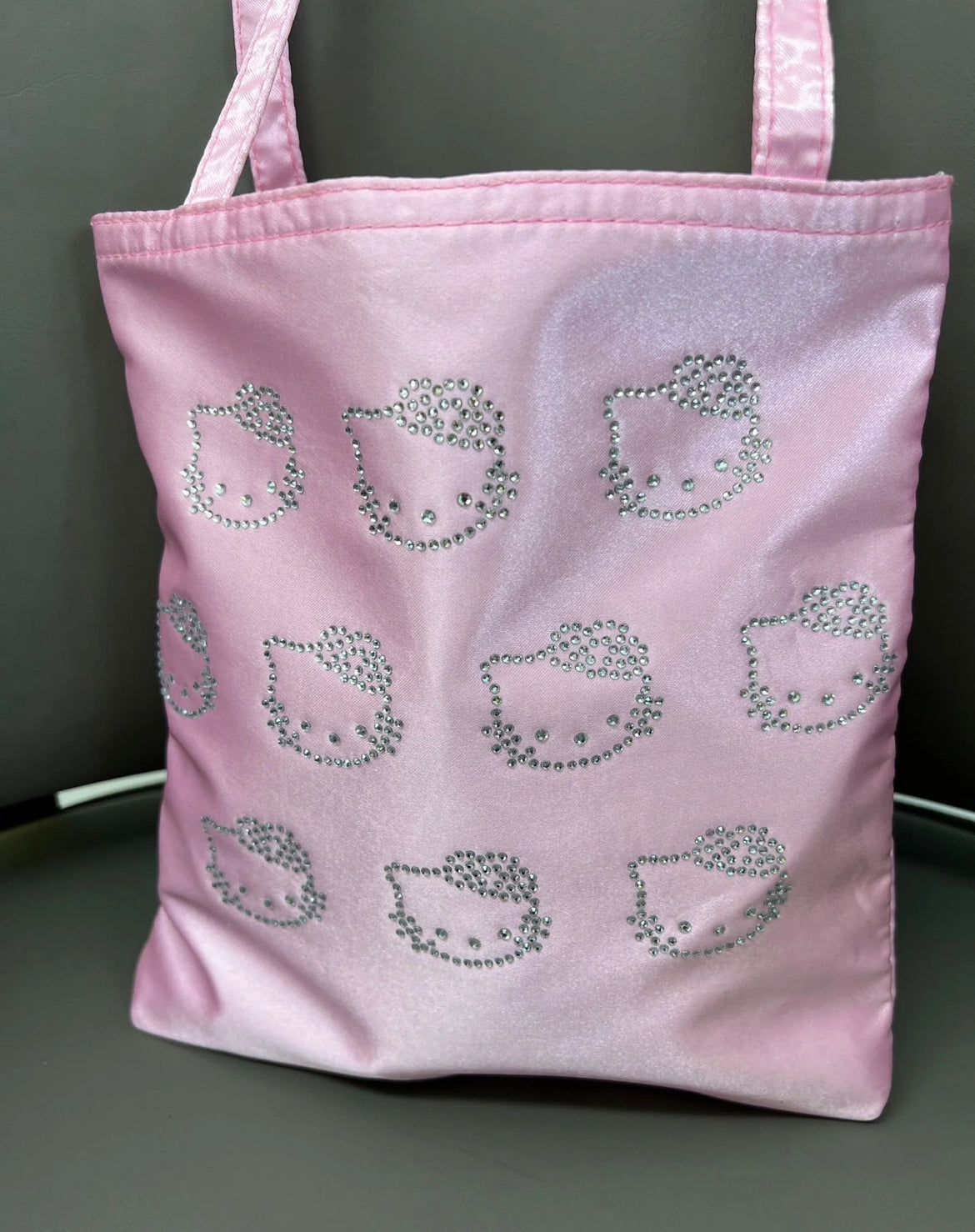 Kitty Kawaii Pink Rhinestone Tote Bag - Bouquet Blossoms Shop