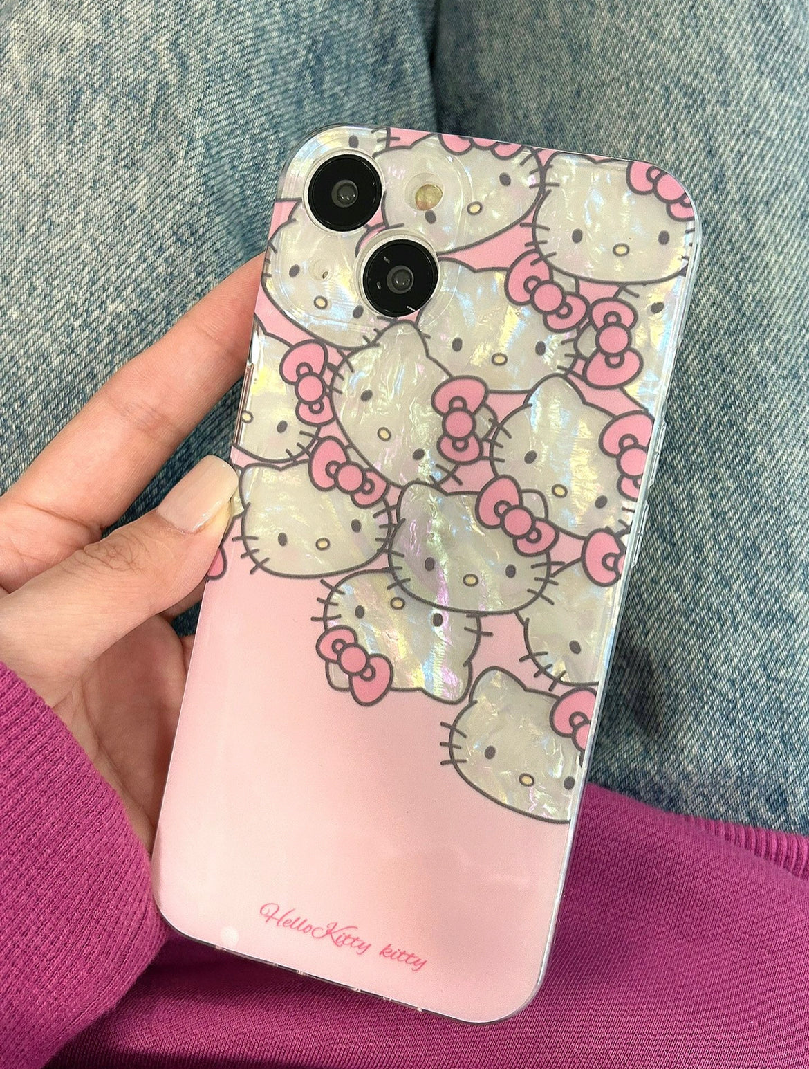 Kitty Kawaii Marble SAMSUNG Holographic Phone Case - Bouquet Blossoms Shop