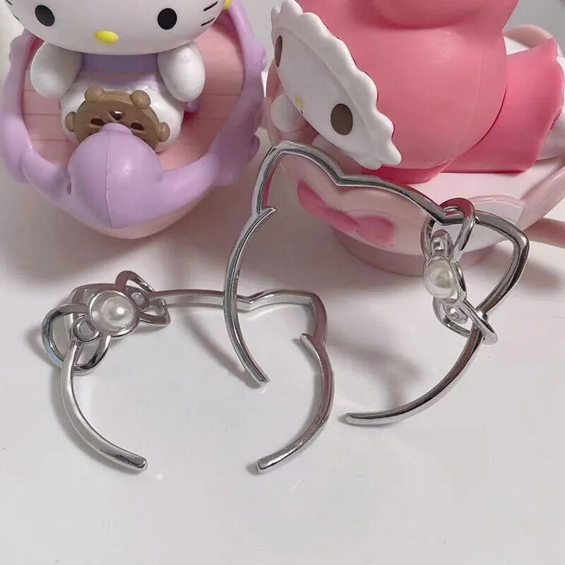 Kitty Kawaii Shaped Silver Bracelet - Bouquet Blossoms Shop