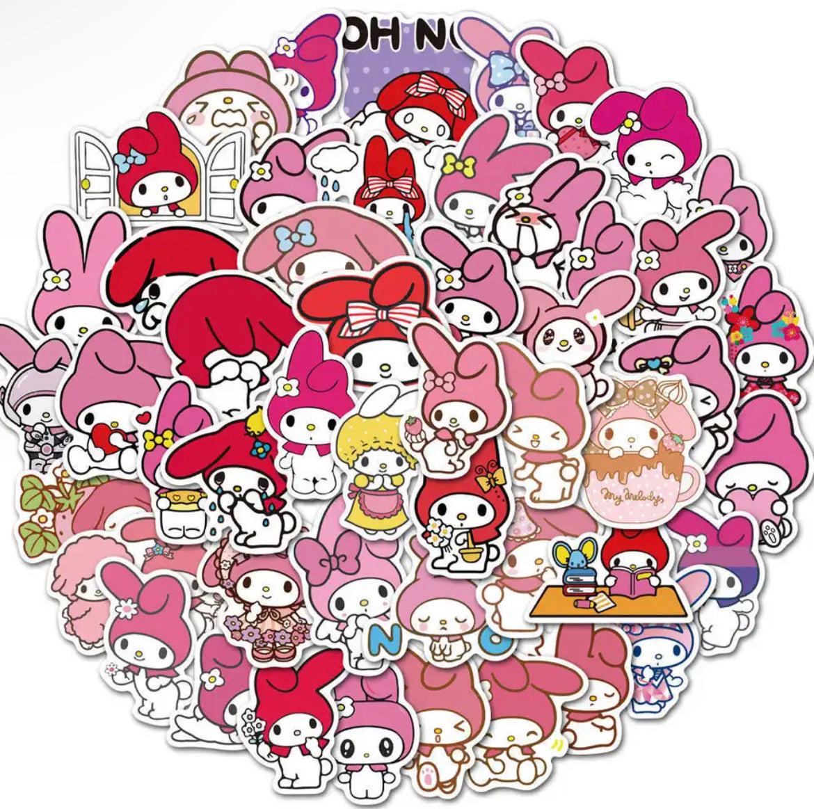 Kawaii Kitty Character Stickers 50pcs - Bouquet Blossoms Shop