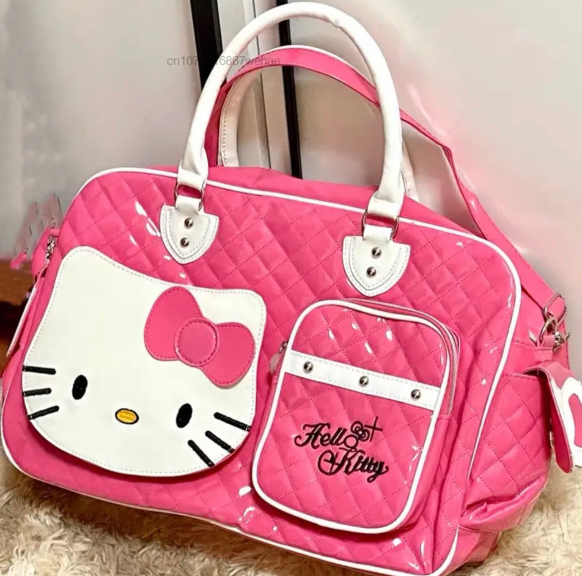 Kitty Kawaii Y2K Travel
Bag - Dark Pink - Bouquet Blossoms Shop