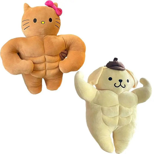 Kawaii Character Buff Muscle Plushies - Bouquet Blossoms Shop