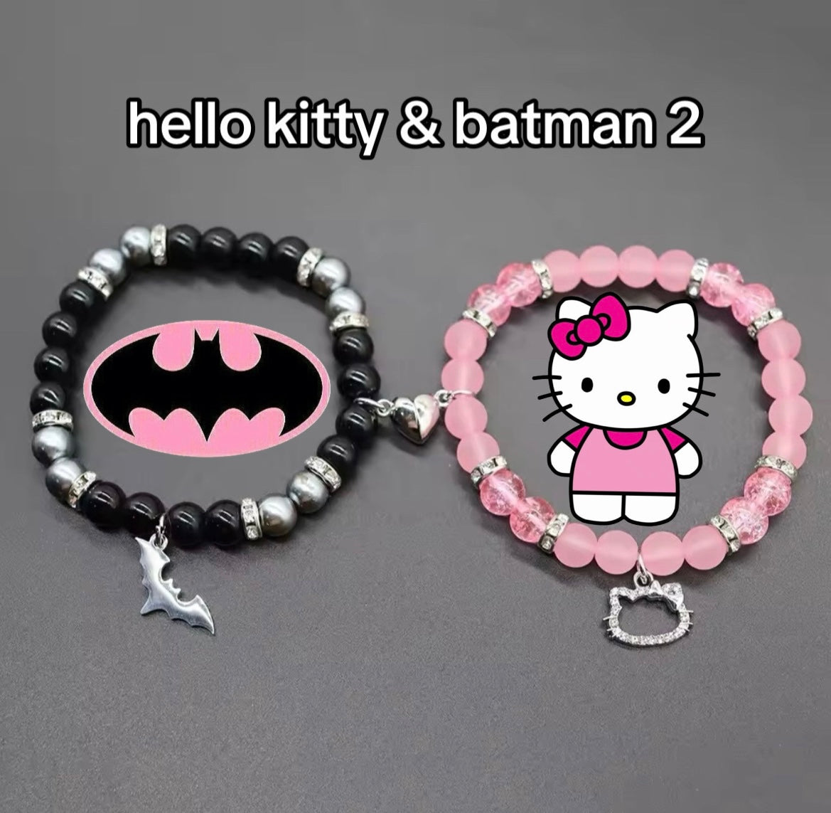 Kitty Kawaii & Bat Hero, Spider Hero, Dear Daniel Matching Adjustable Magnetic Bead Bracelets (8 Styles)