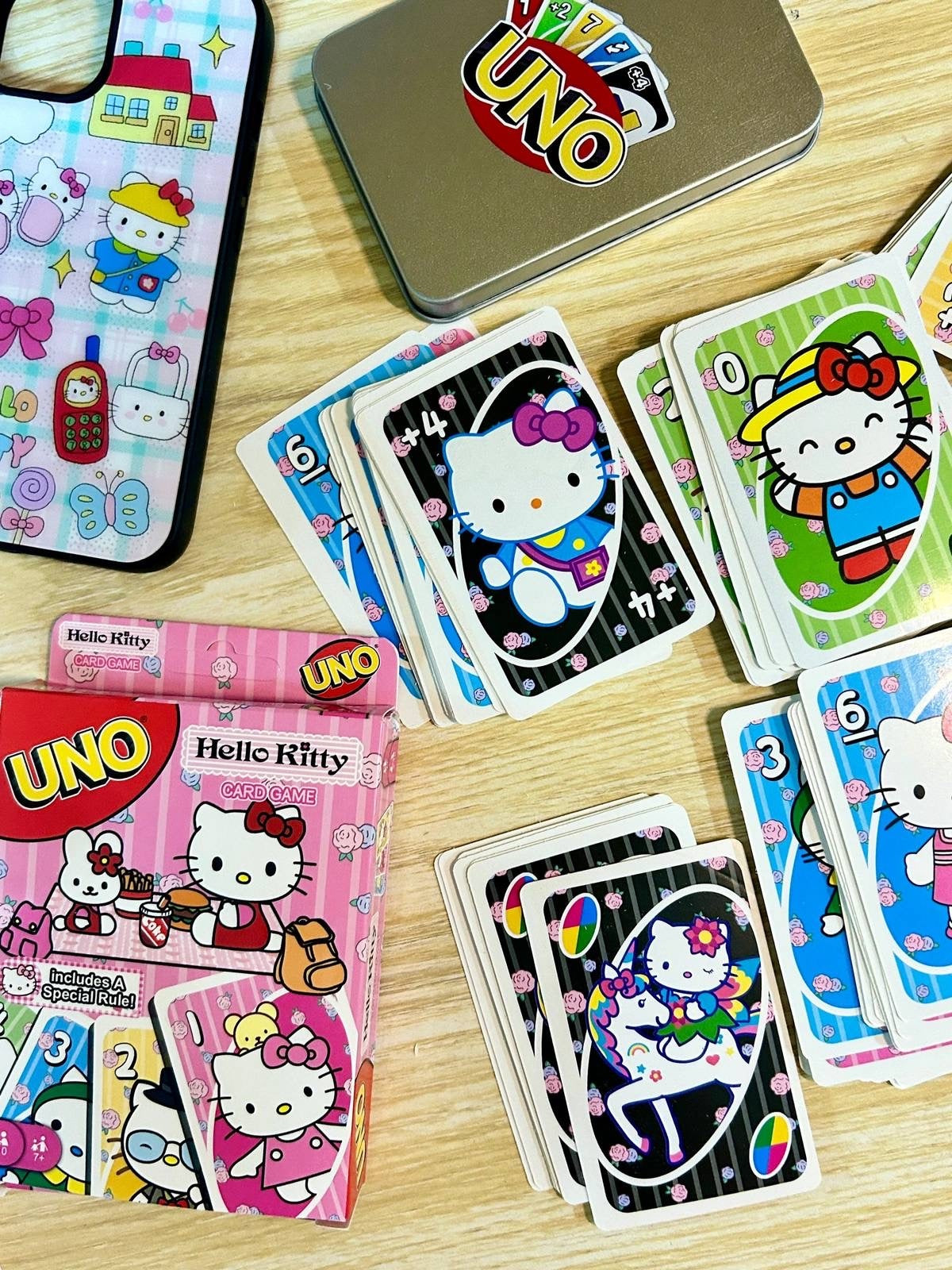 Kawaii Kitty Characters Uno Game Cards Set - Bouquet Blossoms Shop