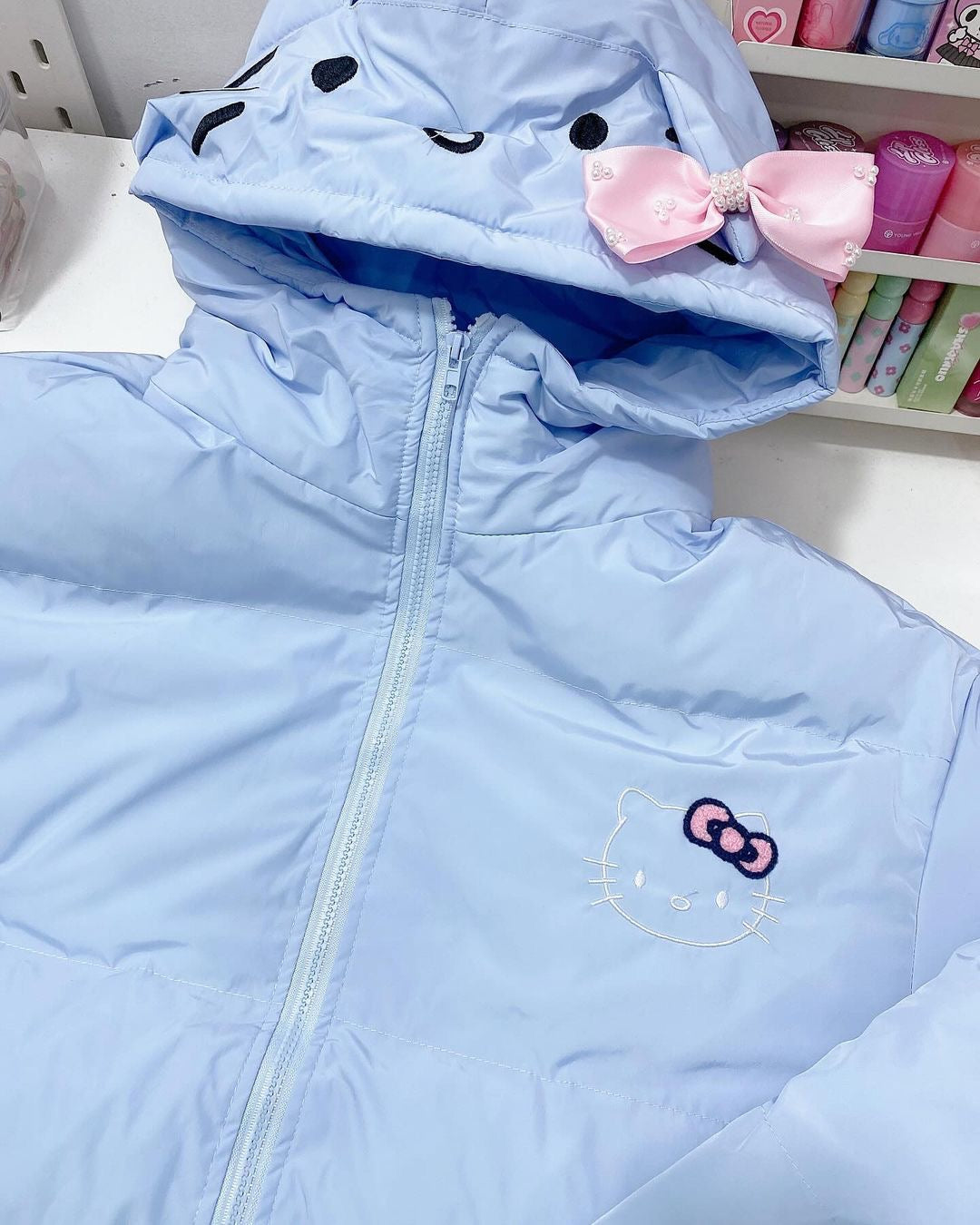 Kitty Kawaii Graphic Design Winter Puffer Coat Jacket (3 Colours)