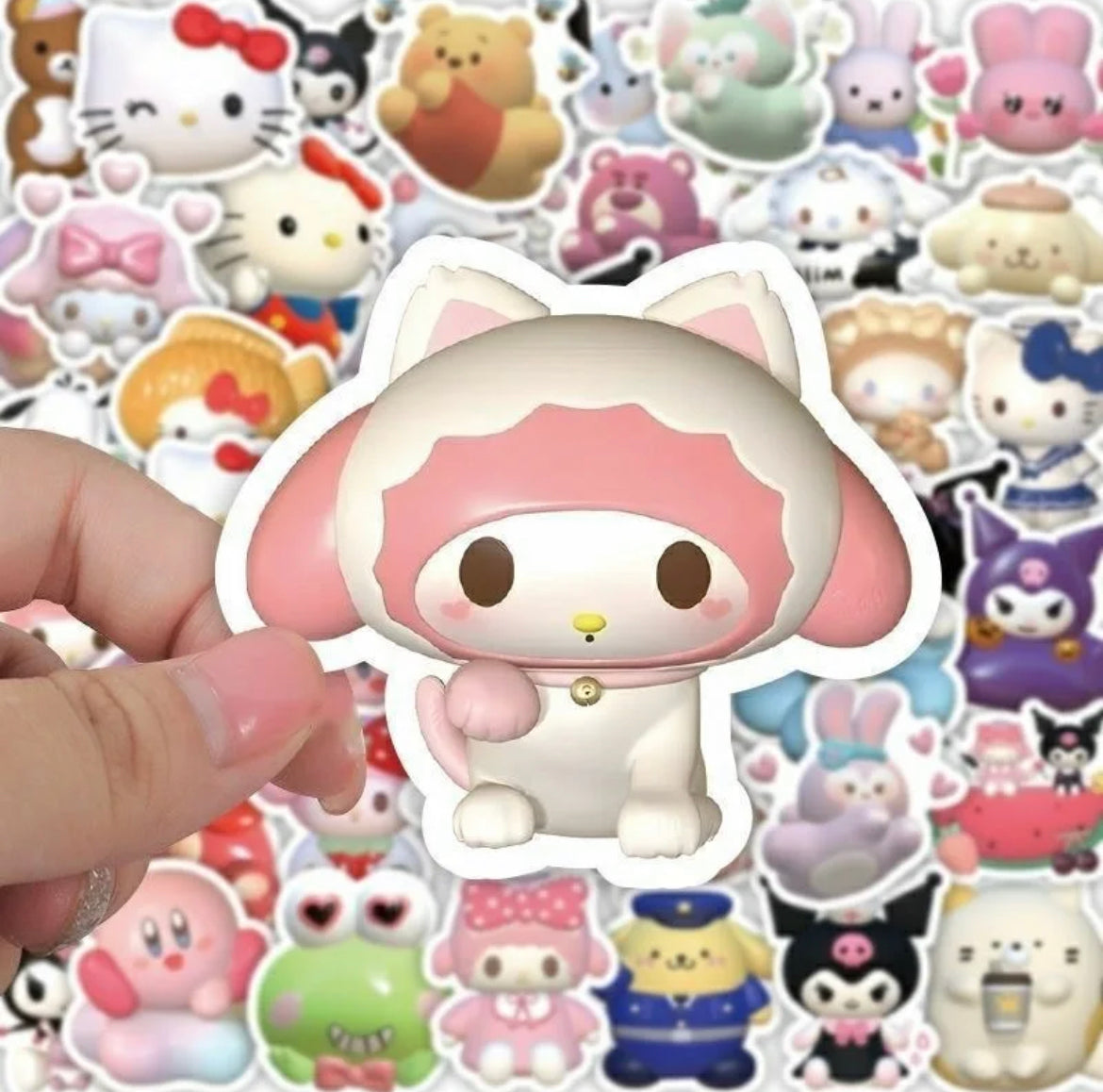 Kawaii Characters 3D 100pcs Stickers - Bouquet Blossoms Shop