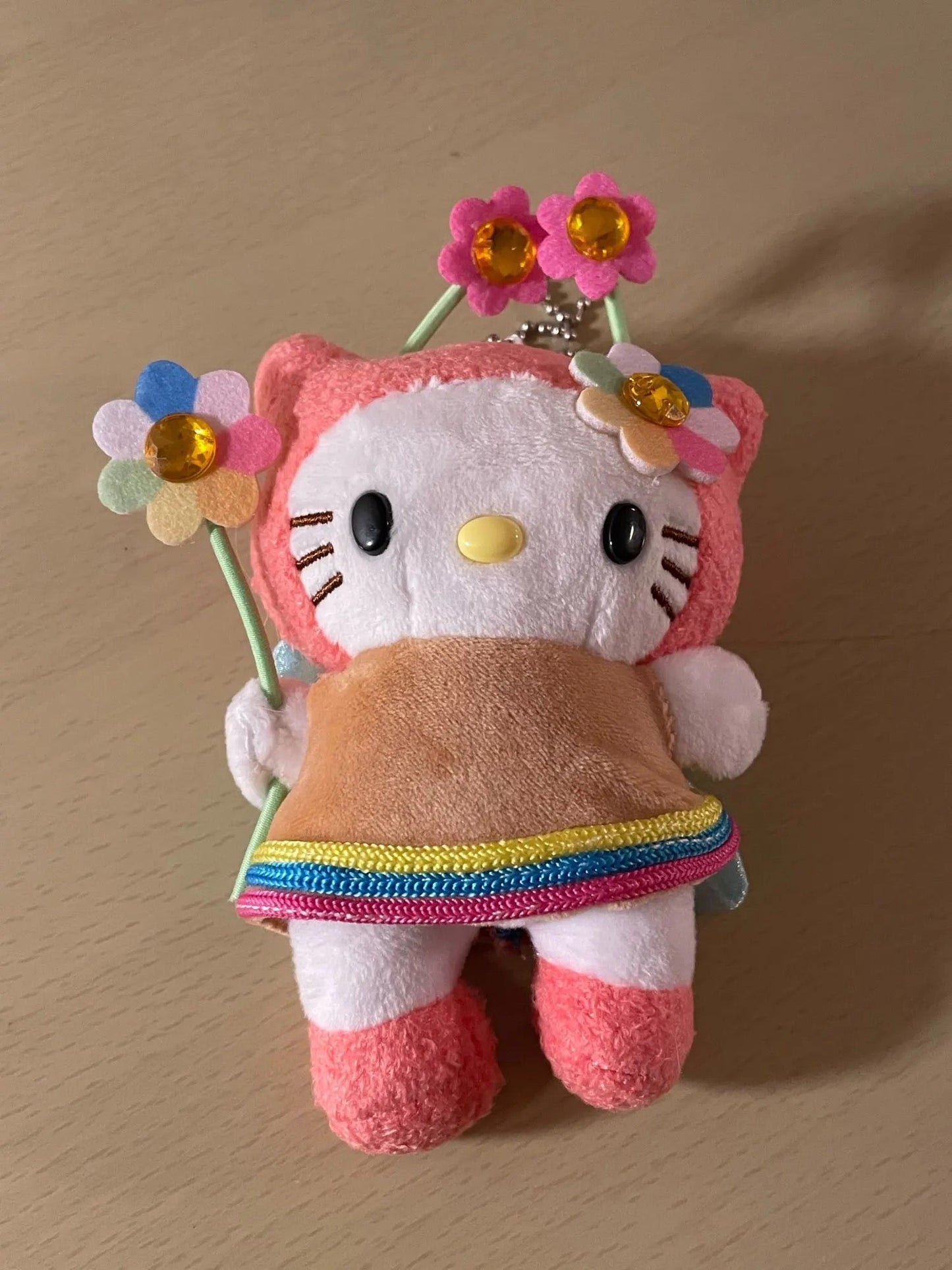 Kawaii Kitty Fairy Flower Mini Plushie Gemstone Keychain - Bouquet Blossoms Shop