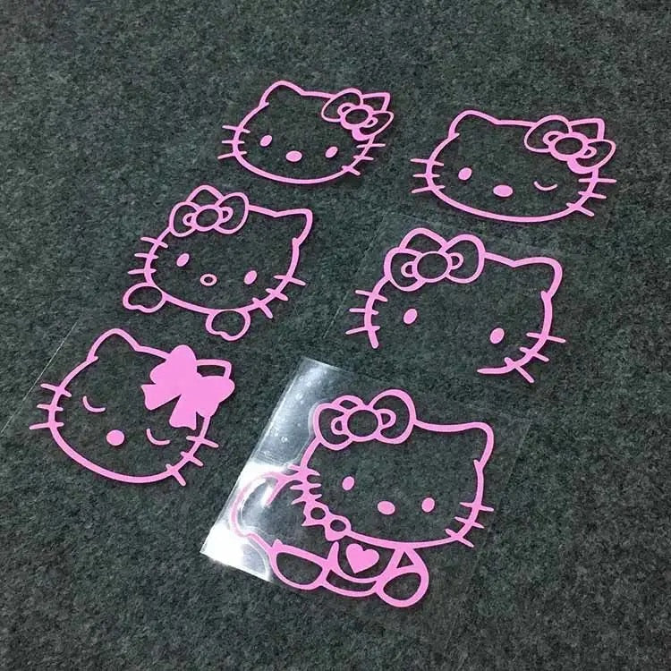 Kawaii Kitty Pink Car Stickers (6 Styles) - Bouquet Blossoms Shop