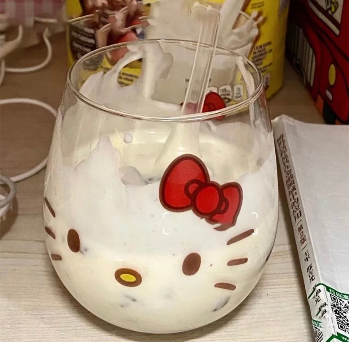 Kawaii Kitty Characters Glass Cups - Bouquet Blossoms Shop