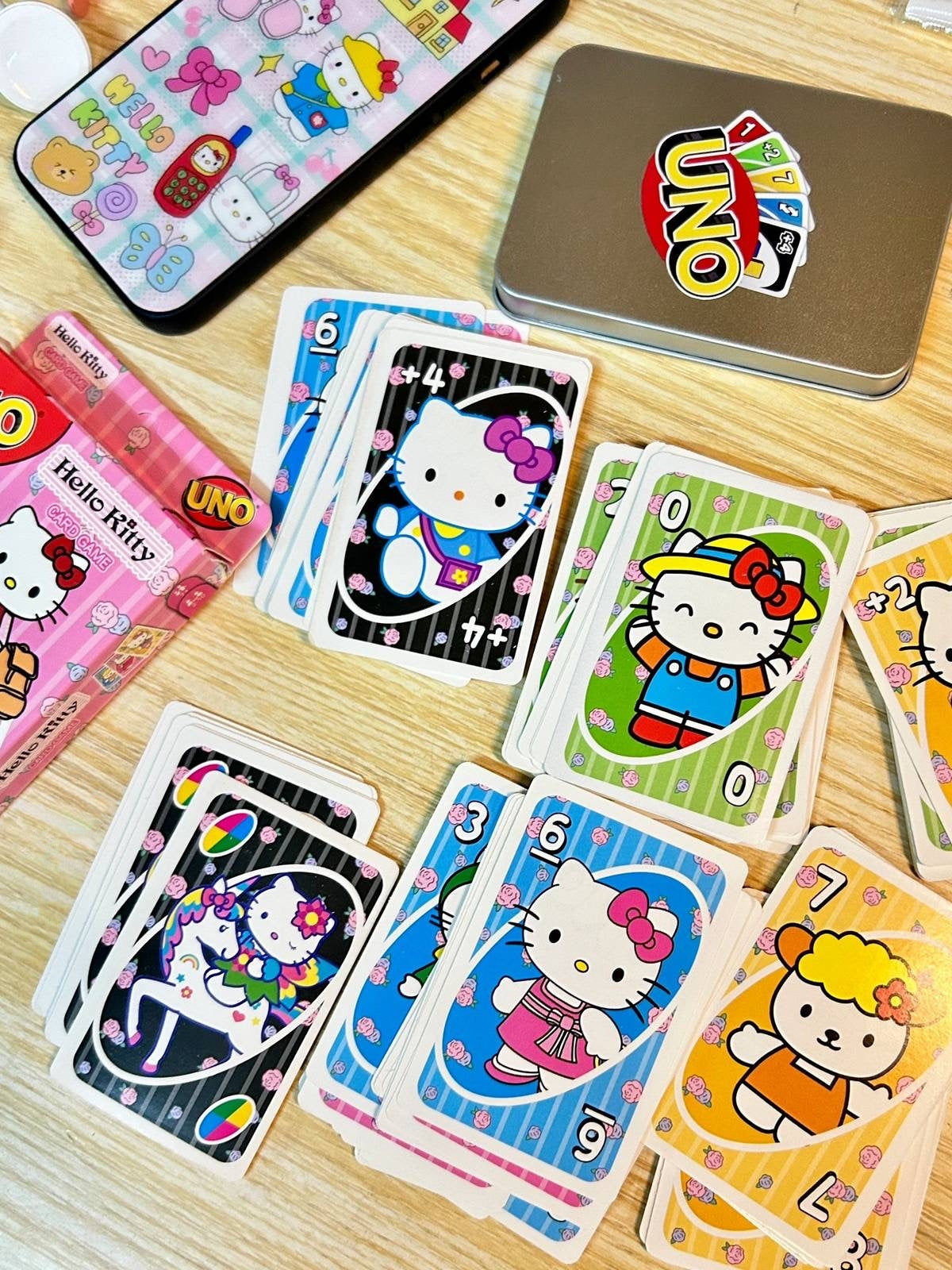 Kawaii Kitty Characters Uno Game Cards Set - Bouquet Blossoms Shop