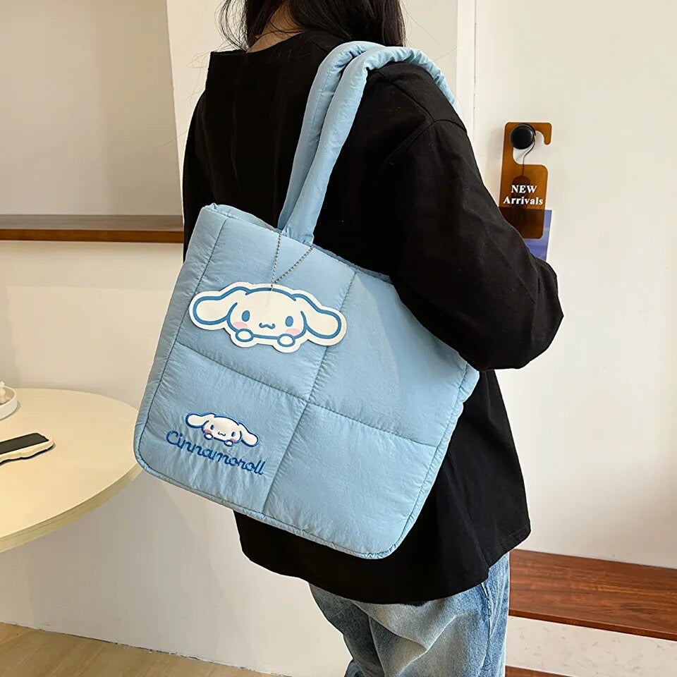 Kawaii Character Puffer Tote Bags - Bouquet Blossoms Shop