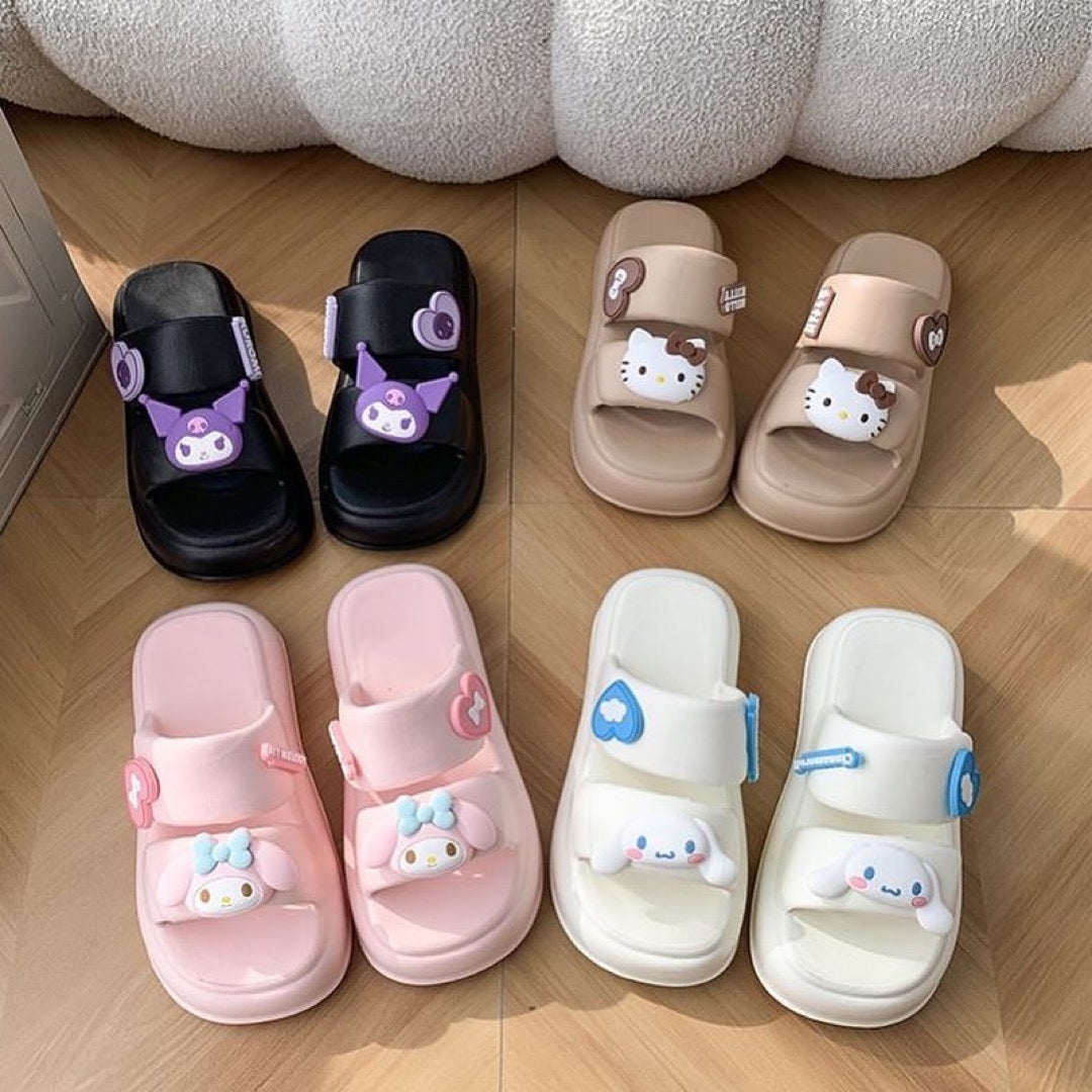 Kawaii Characters Double Band Sandal Shoe Slippers - Bouquet Blossoms Shop