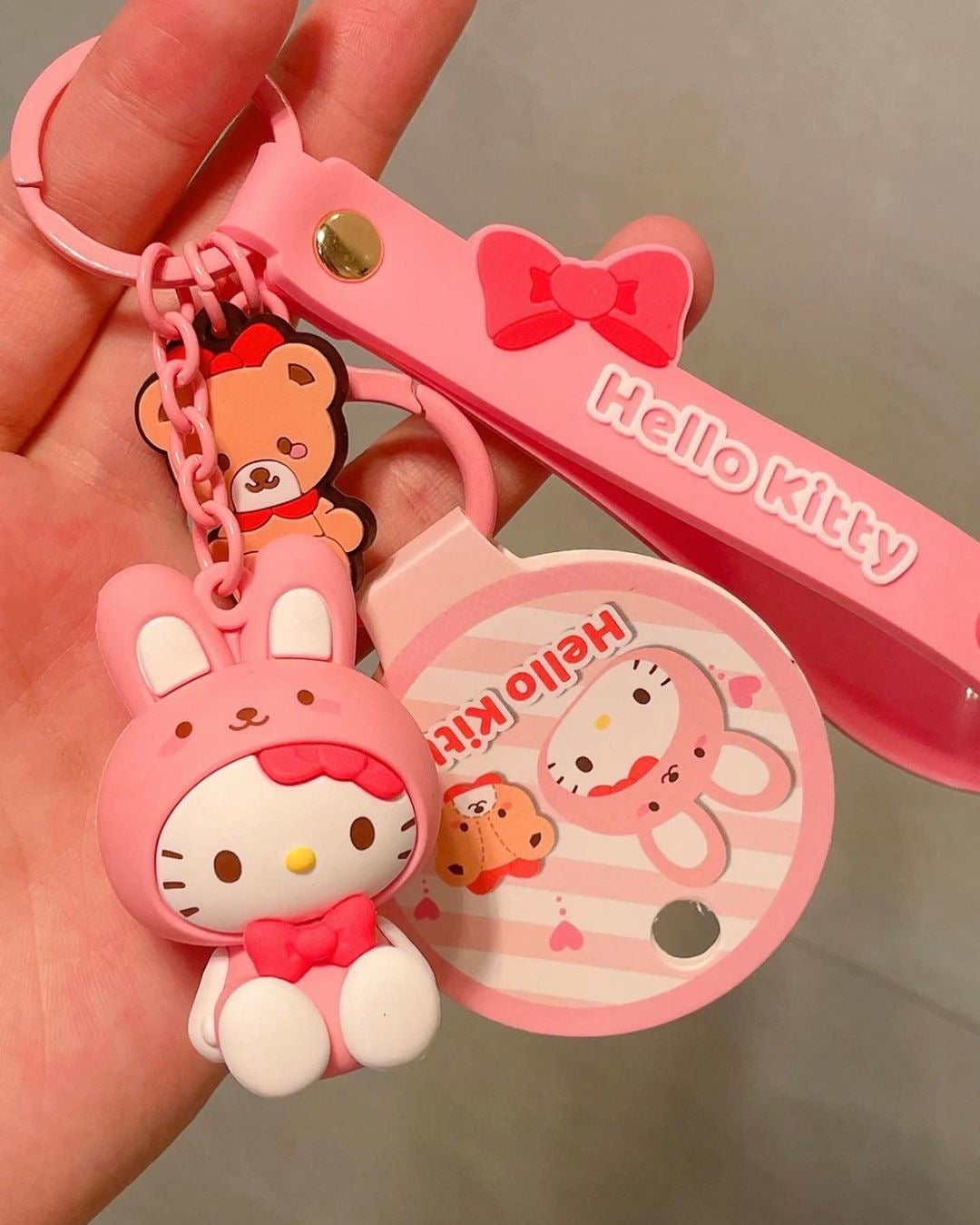 Kawaii Character Silicone Bear Bunny Keychains - Bouquet Blossoms Shop