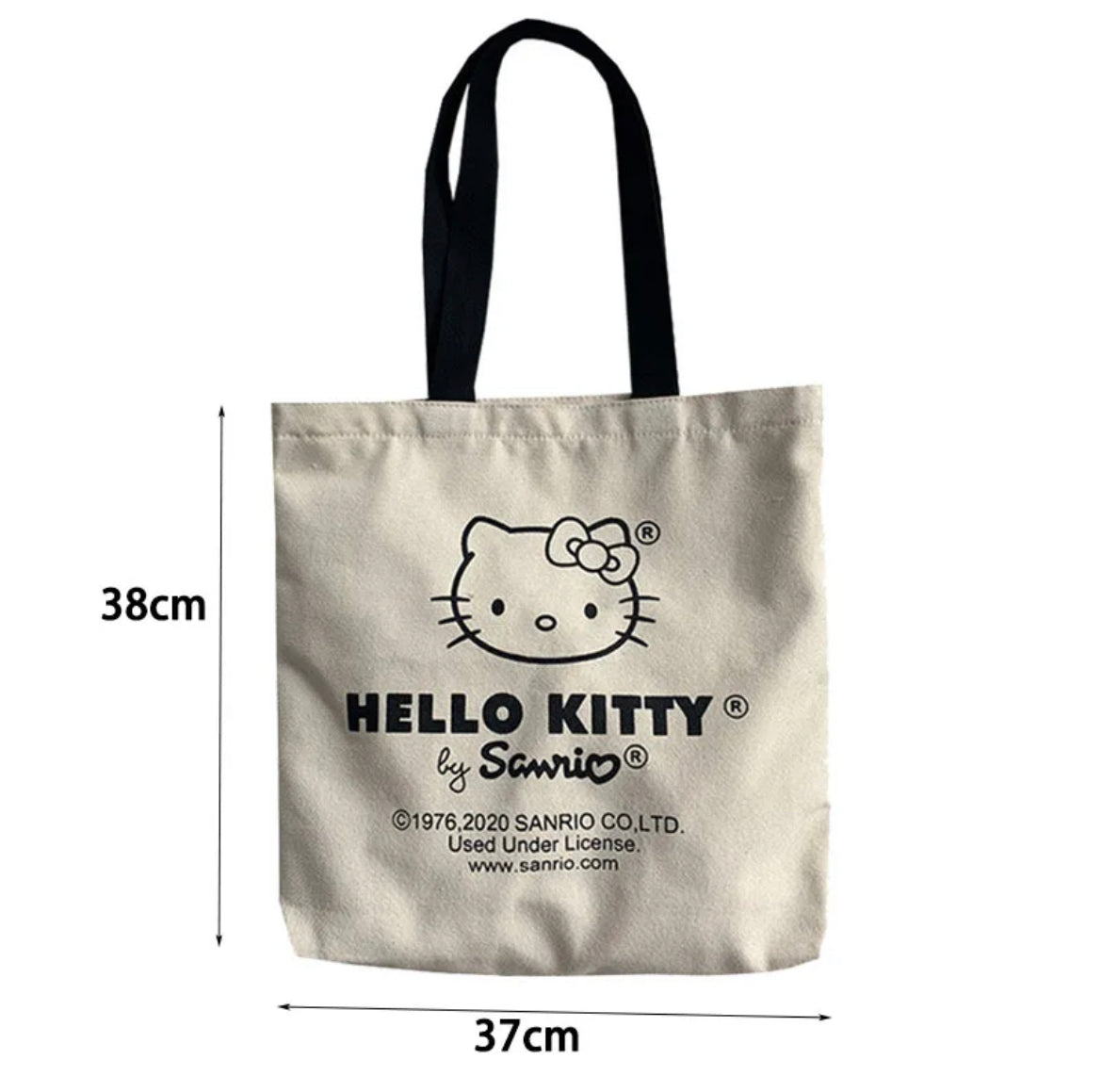 Kitty Kawaii Y2K Beige Tote Bag - Bouquet Blossoms Shop