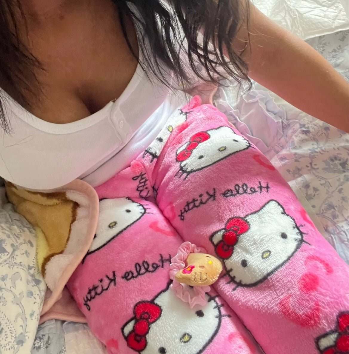 Kitty Kawaii Fleece Pjs Pyjamas (Normal, Christmas & Halloween Design) - Bouquet Blossoms Shop