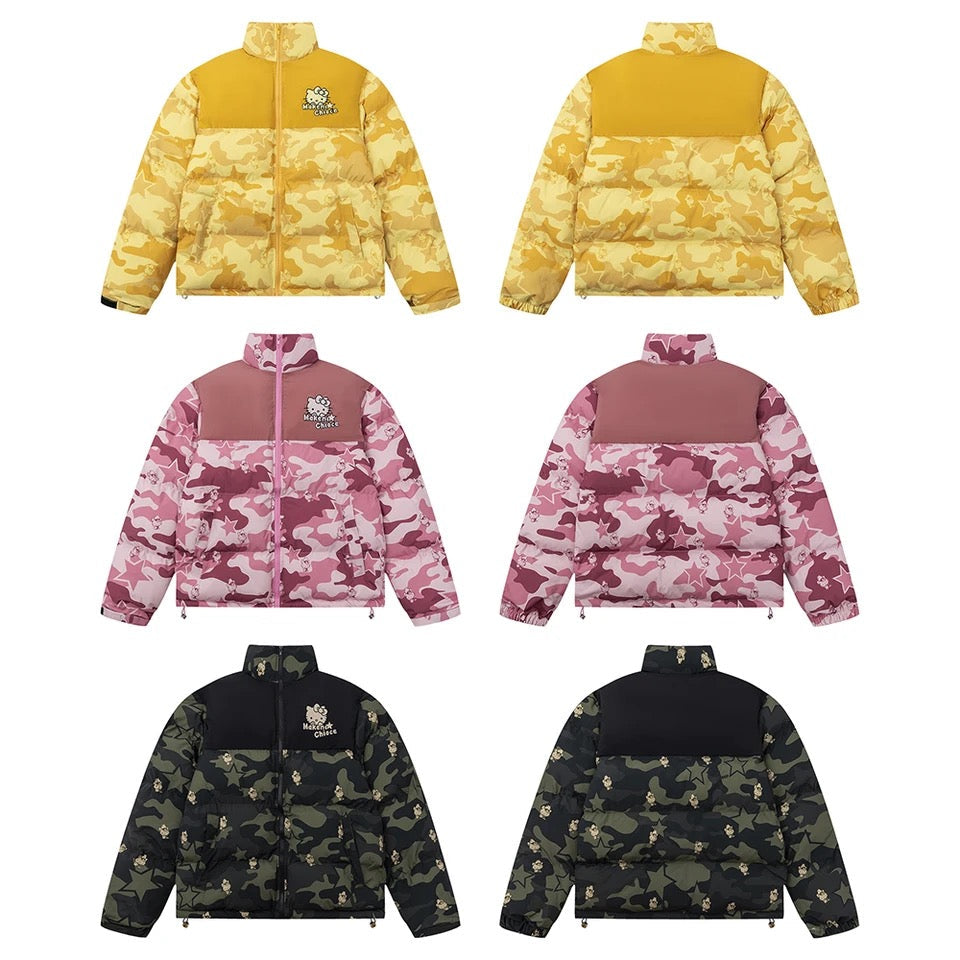 Kitty Kawaii Camo Puffer Jacket (Multiple Colours) - Bouquet Blossoms Shop