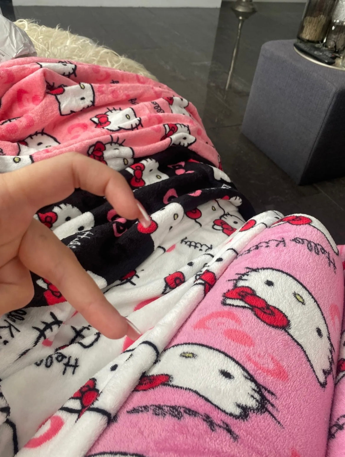 Kitty Kawaii Fleece Pjs Pyjamas (Normal, Christmas & Halloween Design) - Bouquet Blossoms Shop