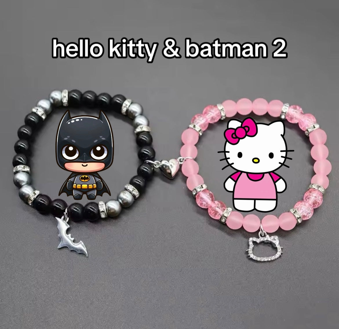 Kitty Kawaii & Bat Hero, Spider Hero, Dear Daniel Matching Adjustable Magnetic Bead Bracelets (8 Styles)