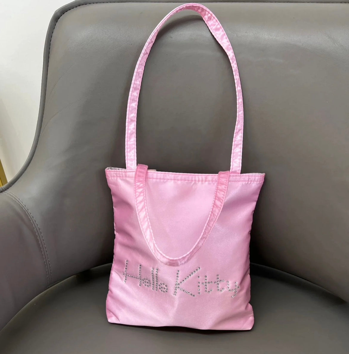 Kitty Kawaii Pink Rhinestone Tote Bag - Bouquet Blossoms Shop