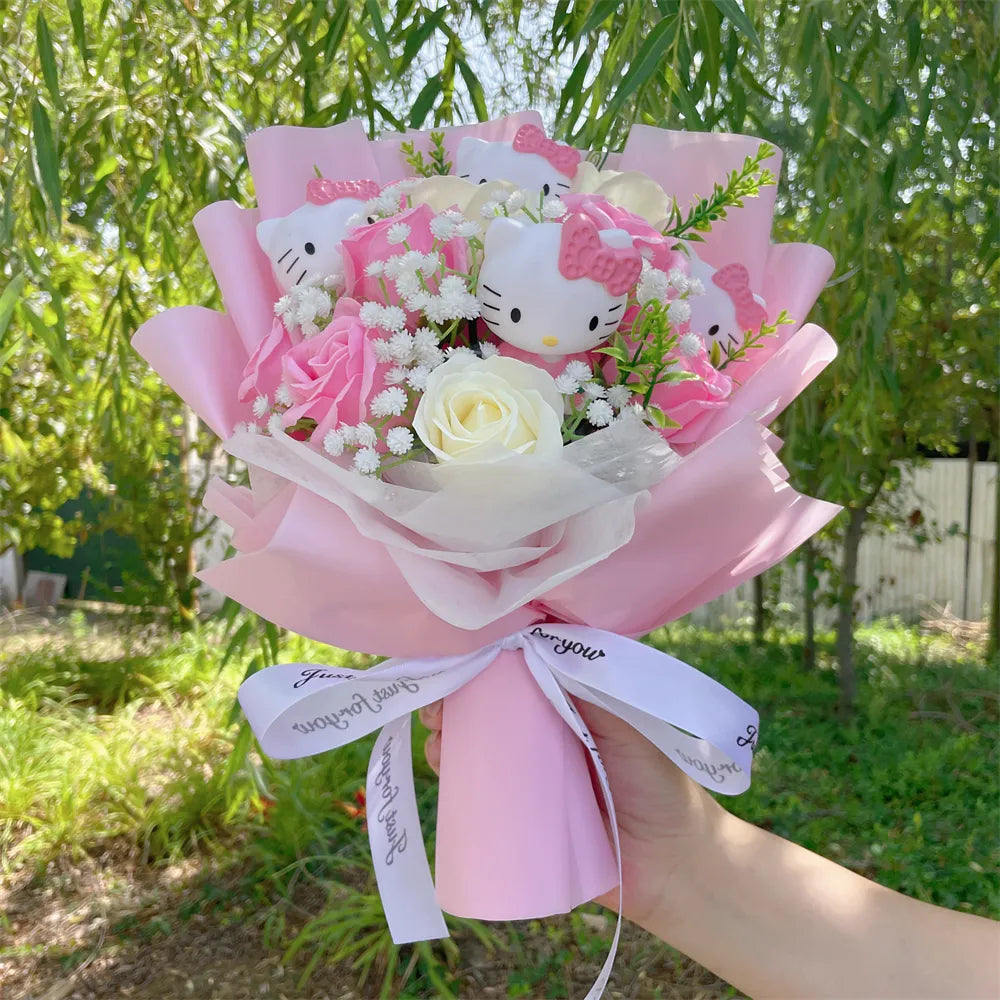 Kitty Kawaii Mixed Flowers Faux Bouquet (4 Colours)