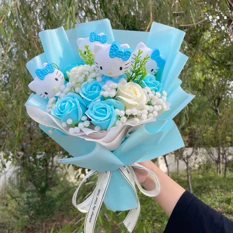 Kitty Kawaii Mixed Flowers Faux Bouquet (4 Colours)