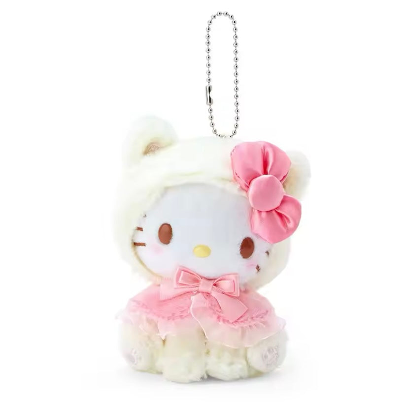 Kawaii Characters Cat Kitten Costume Style Plush Fluffy Fuzzy Keychain (5 Variants)