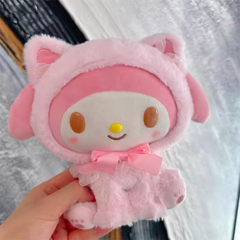 Kawaii Characters Cat Kitten Costume Style Plush Fluffy Fuzzy Plushie (5 Variants)