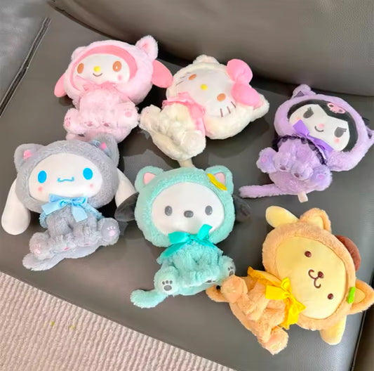 Kawaii Characters Cat Kitten Costume Style Plush Fluffy Fuzzy Plushie (5 Variants)