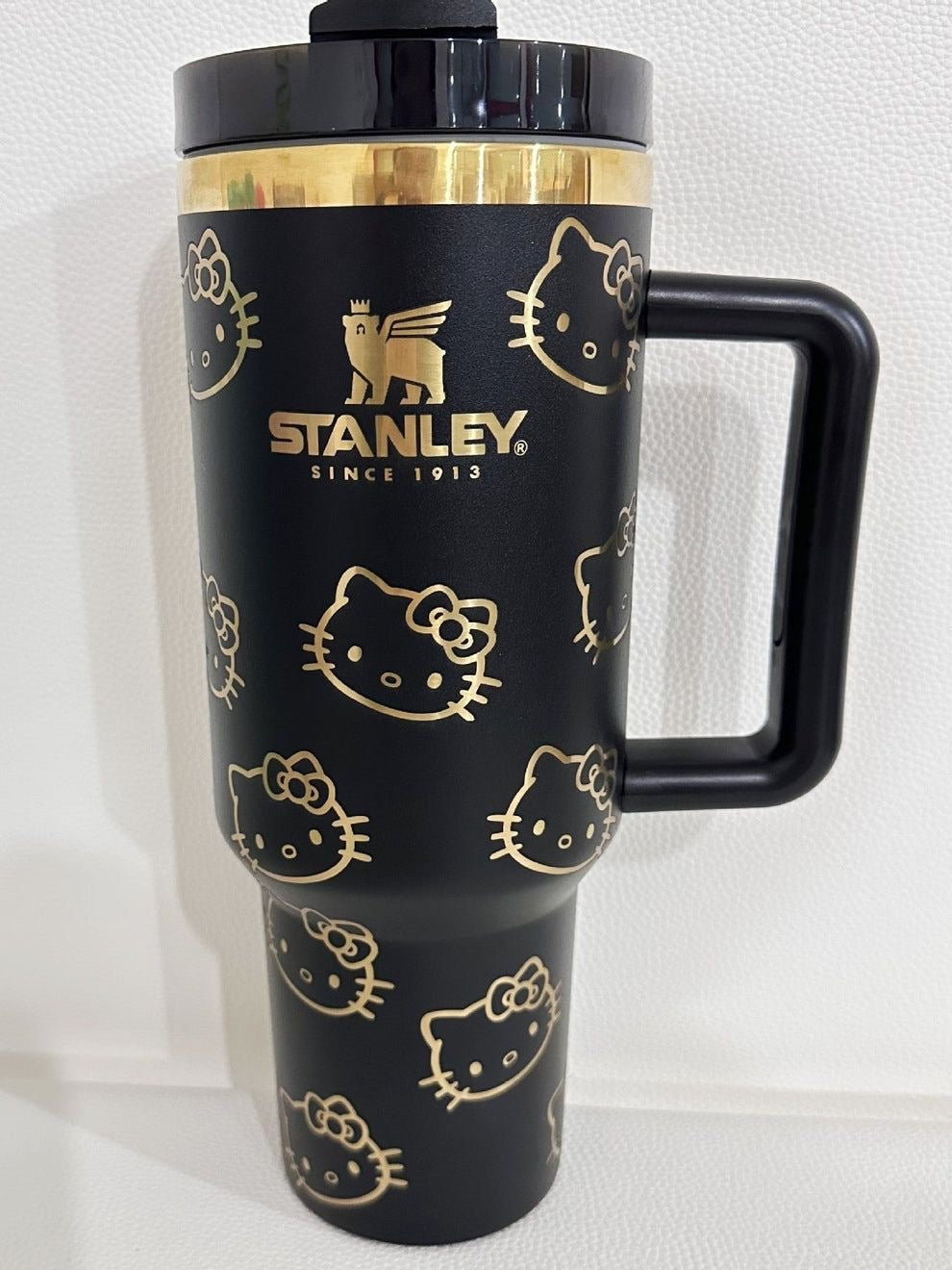 Kitty Kawaii Stanley Cup Flask (Brown & Black)