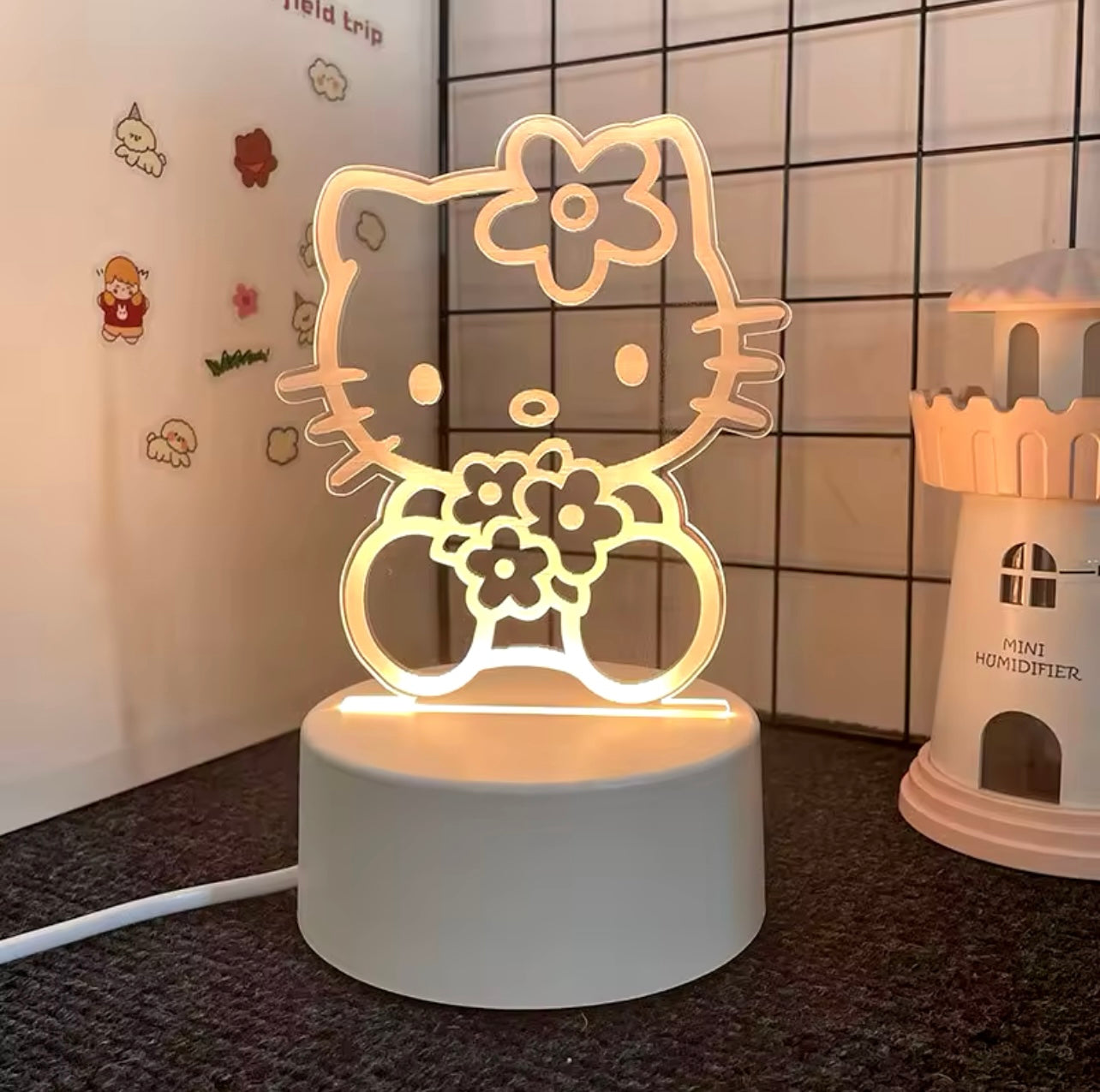 Kawaii Characters 3D LED Outline Bedside Lamp