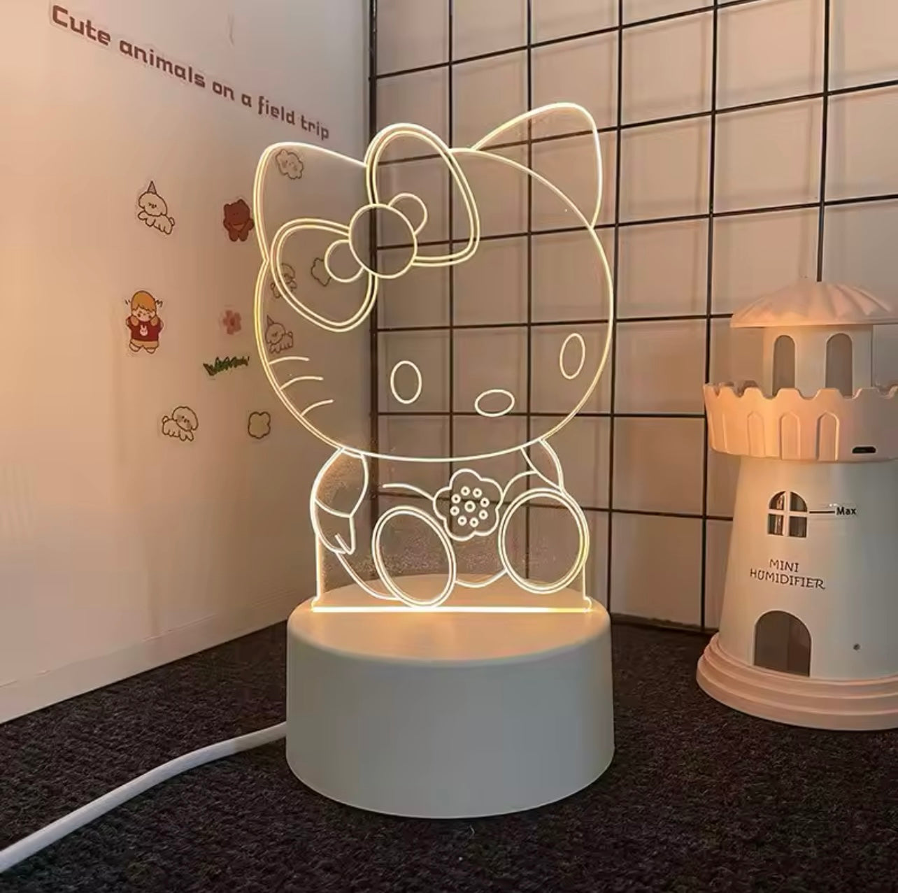 Kawaii Characters 3D LED Outline Bedside Lamp