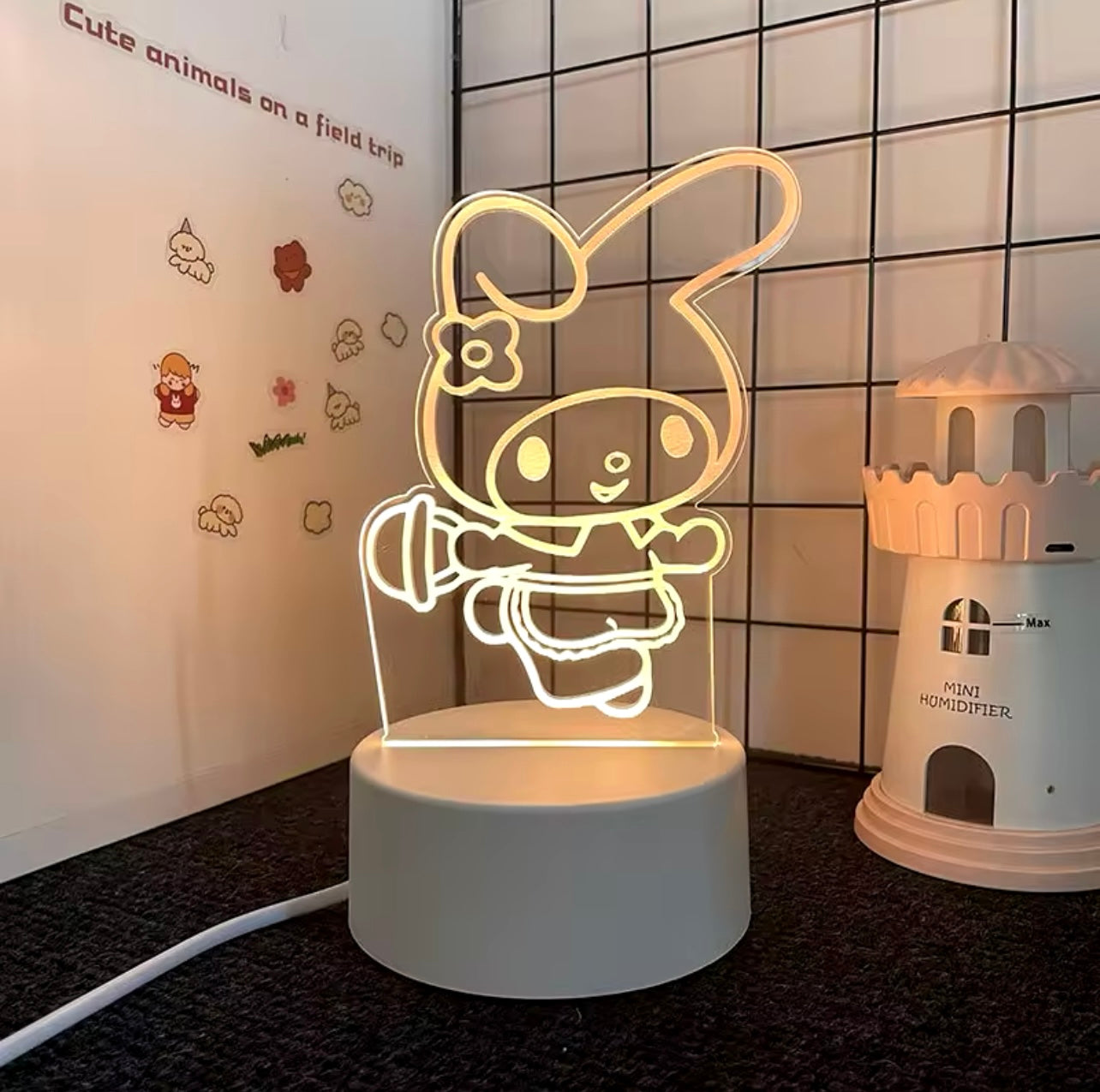 Kawaii Characters 3D LED Outline Bedside Lamp