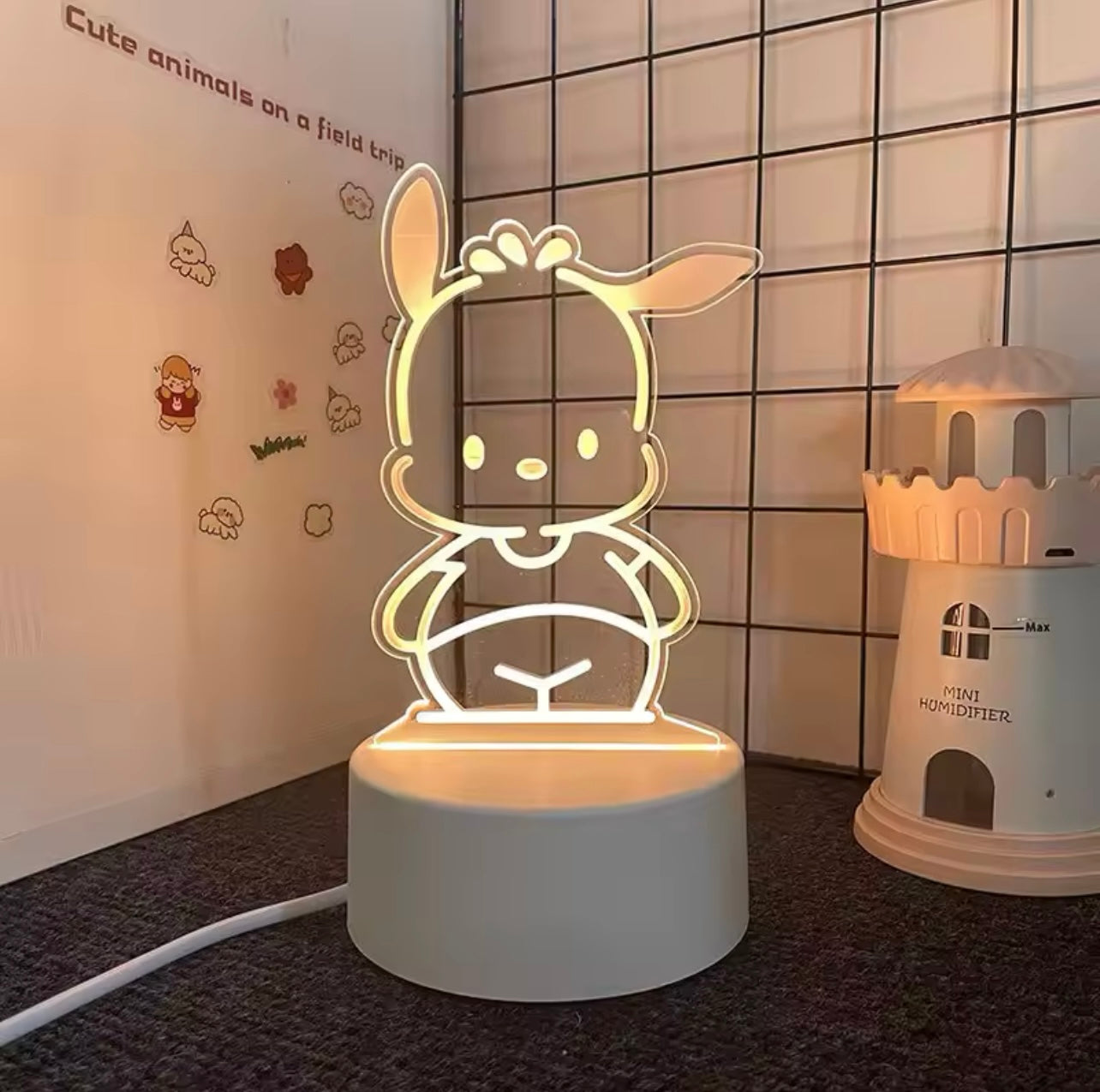 Kawaii Characters 3D LED Outline Bedside Lamp