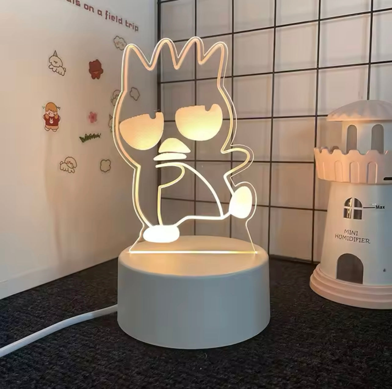 Kawaii Characters 3D LED Outline Bedside Lamp