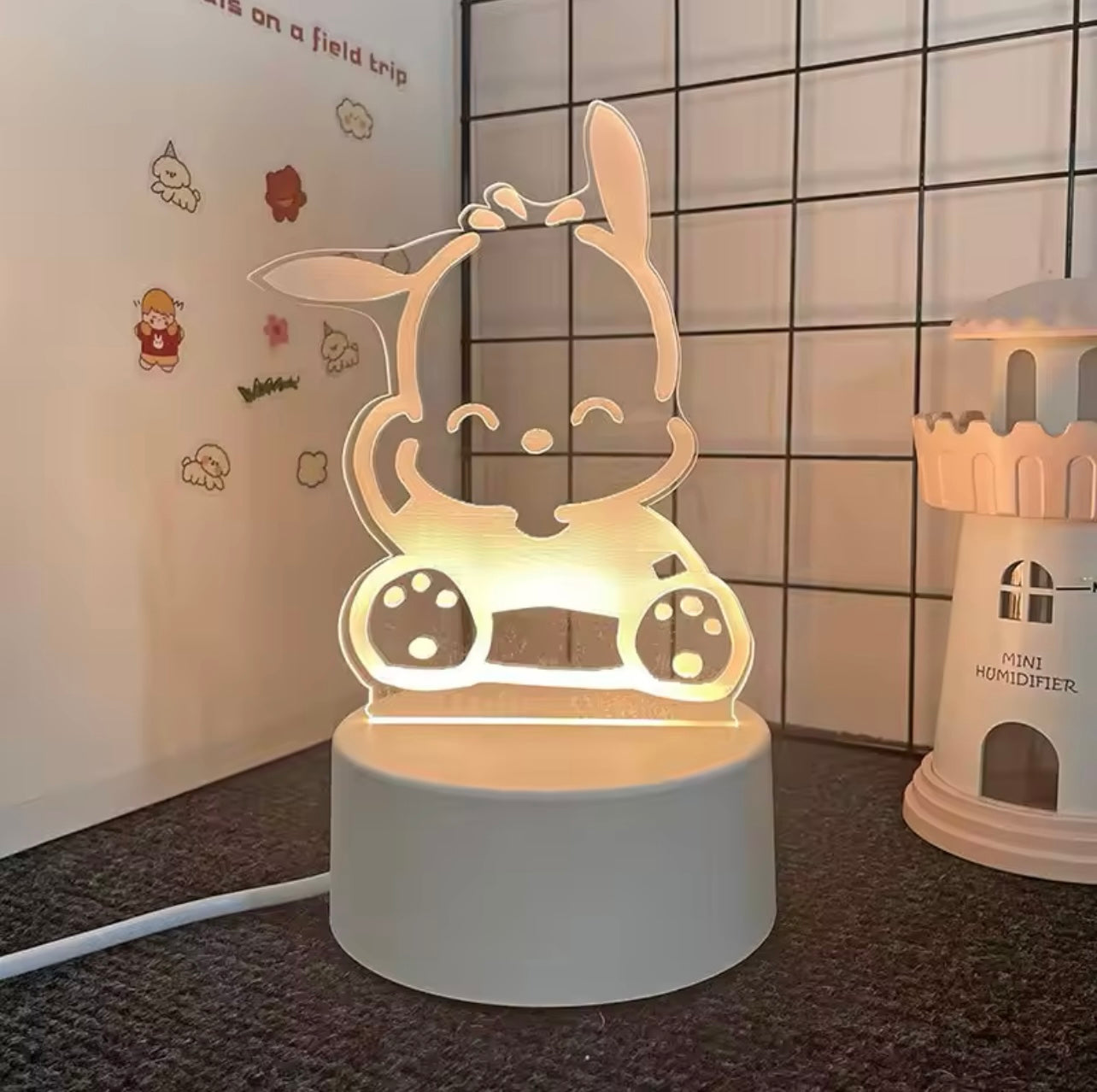 Kawaii Characters 3D LED Outline Bedside Lamp