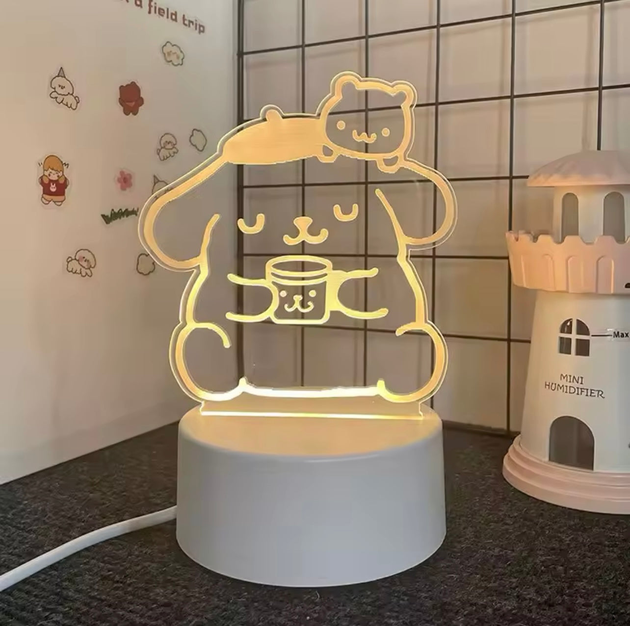 Kawaii Characters 3D LED Outline Bedside Lamp