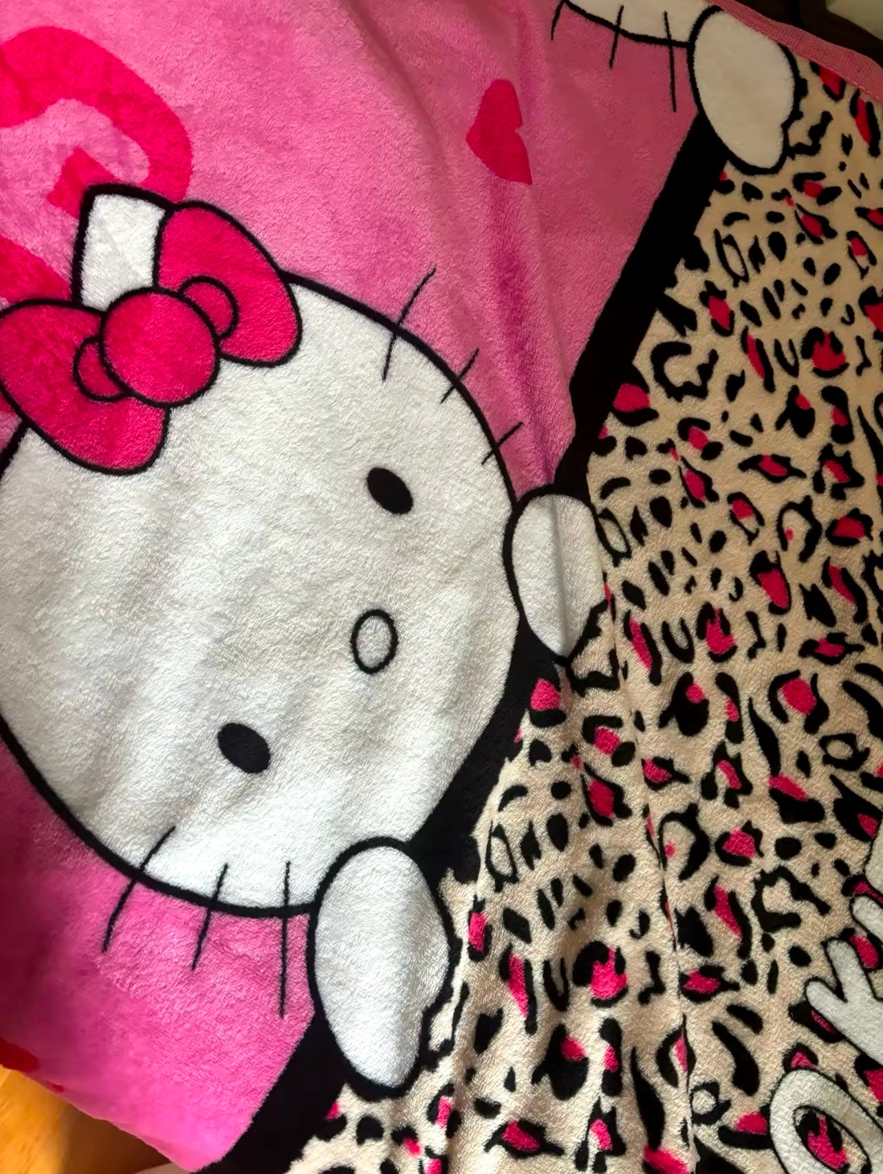 Kitty Kawaii Multi Pattern Pink Blanket