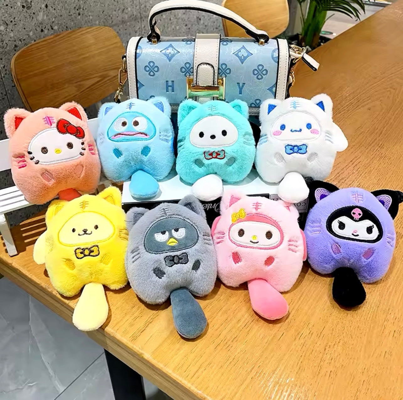 Porte-clés en silicone avec personnage Kawaii en forme d'ours et de lapin