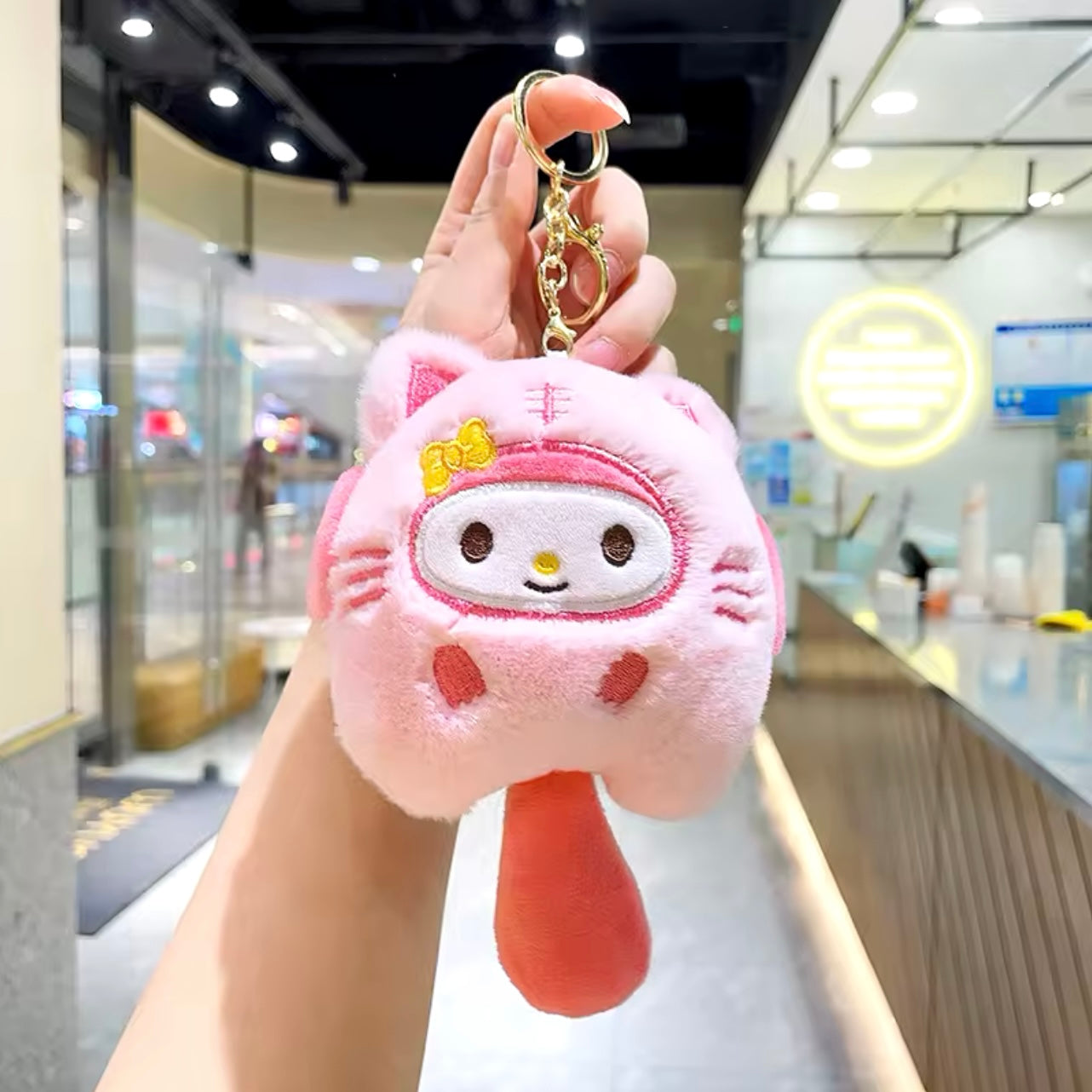 Porte-clés en silicone avec personnage Kawaii en forme d'ours et de lapin