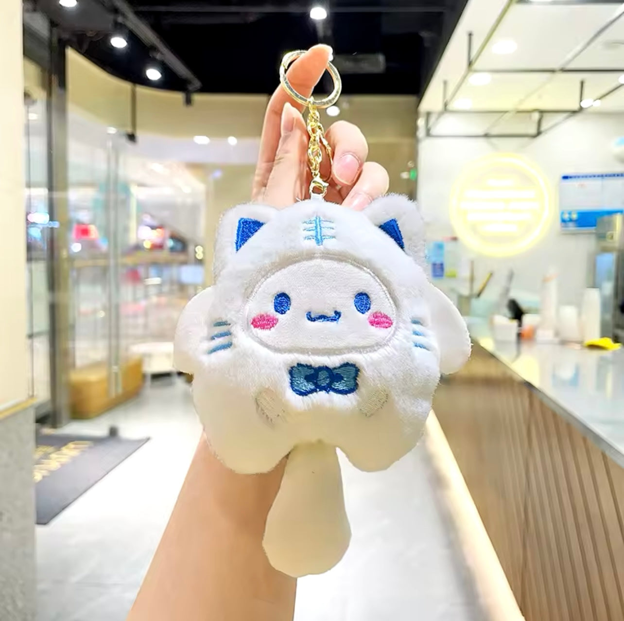 Porte-clés en silicone avec personnage Kawaii en forme d'ours et de lapin